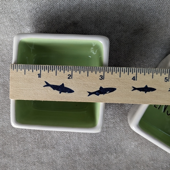 RAE DUNN Artisan Collection By Magenta Savor Enjoy 3" Square Dipping Bowls White - Picture 6 of 9